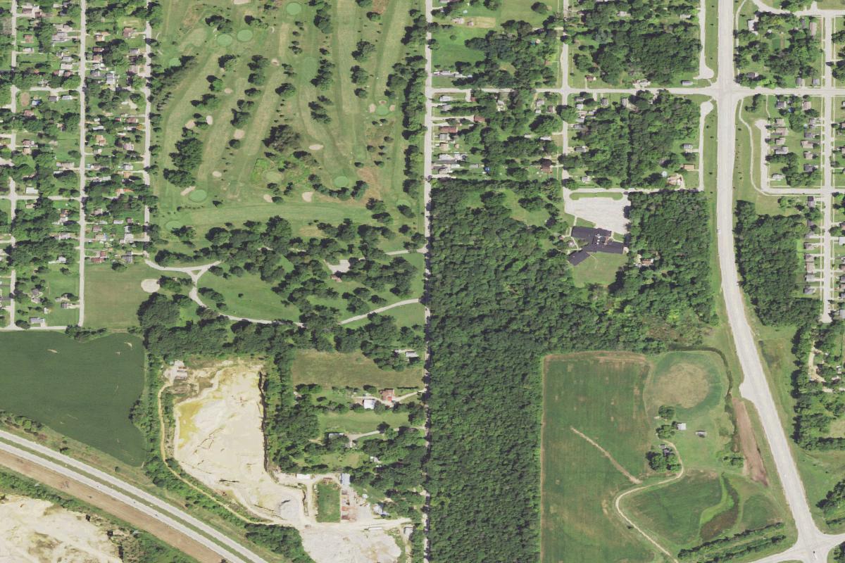 Aerial view of Ingersoll Park Disc Golf Course