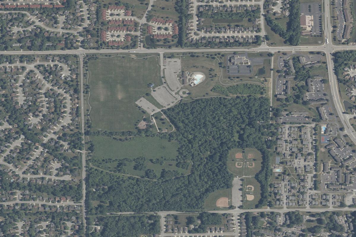 Aerial view of Northwestway Park Disc Golf Course
