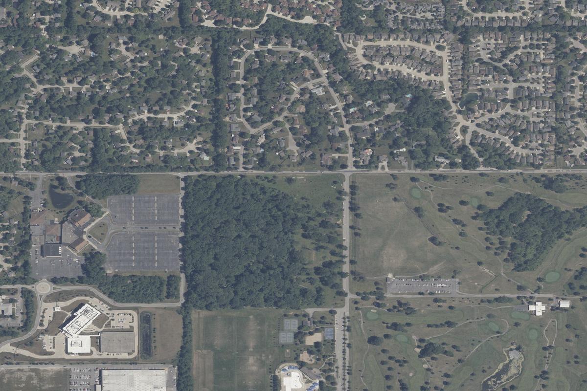 Aerial view of Sahm Park Disc Golf Course