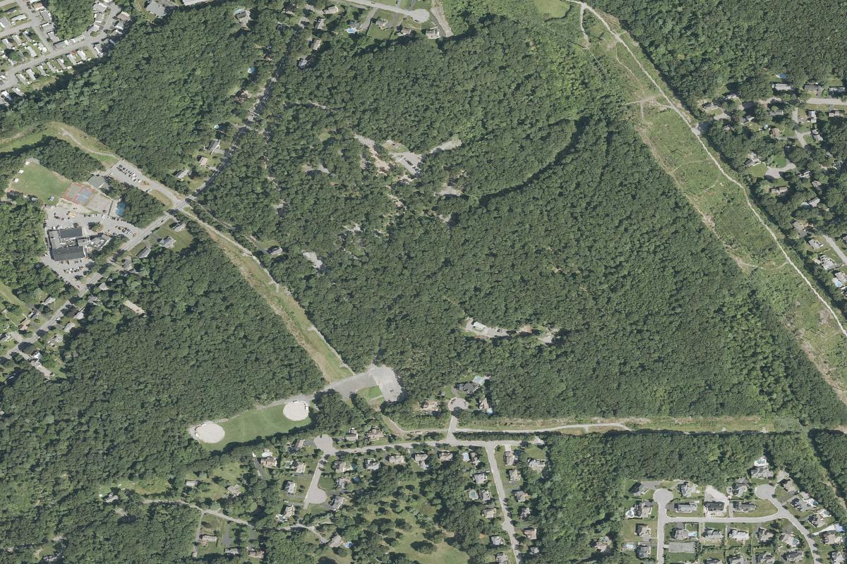 Aerial view of World War I Memorial Park Disc Golf Course