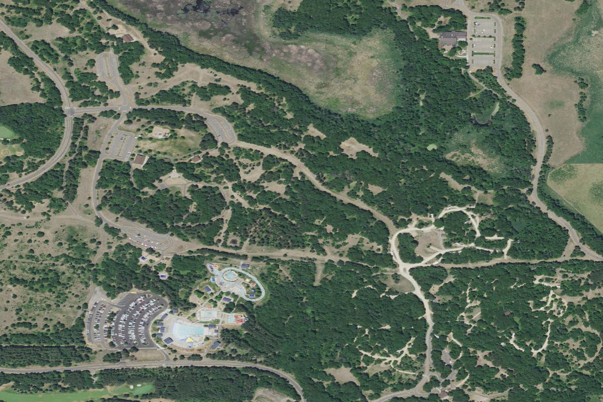 Aerial view of Savanna Dunes Disc Golf Course