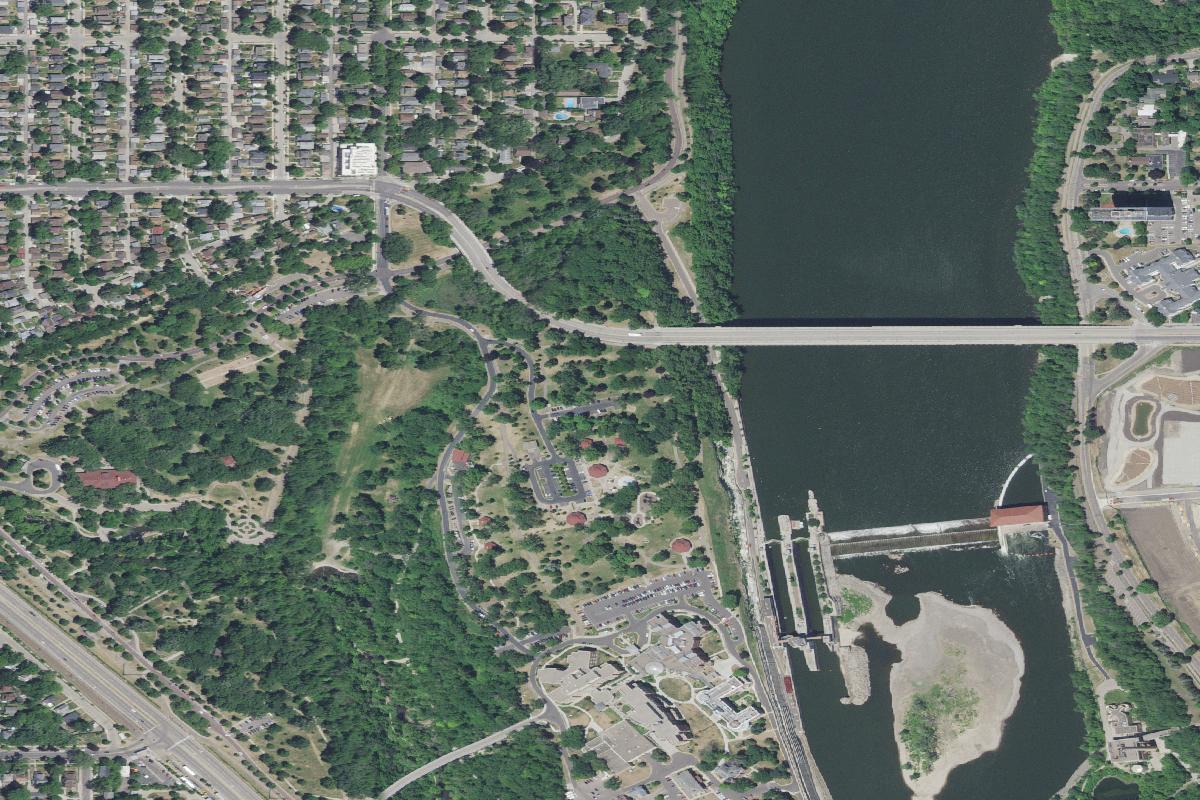 Aerial view of Wabun Disc Golf Course