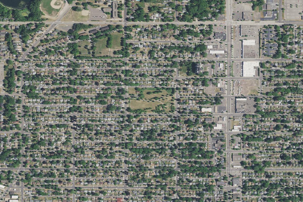 Aerial view of Hillcrest Knoll Disc Golf Course