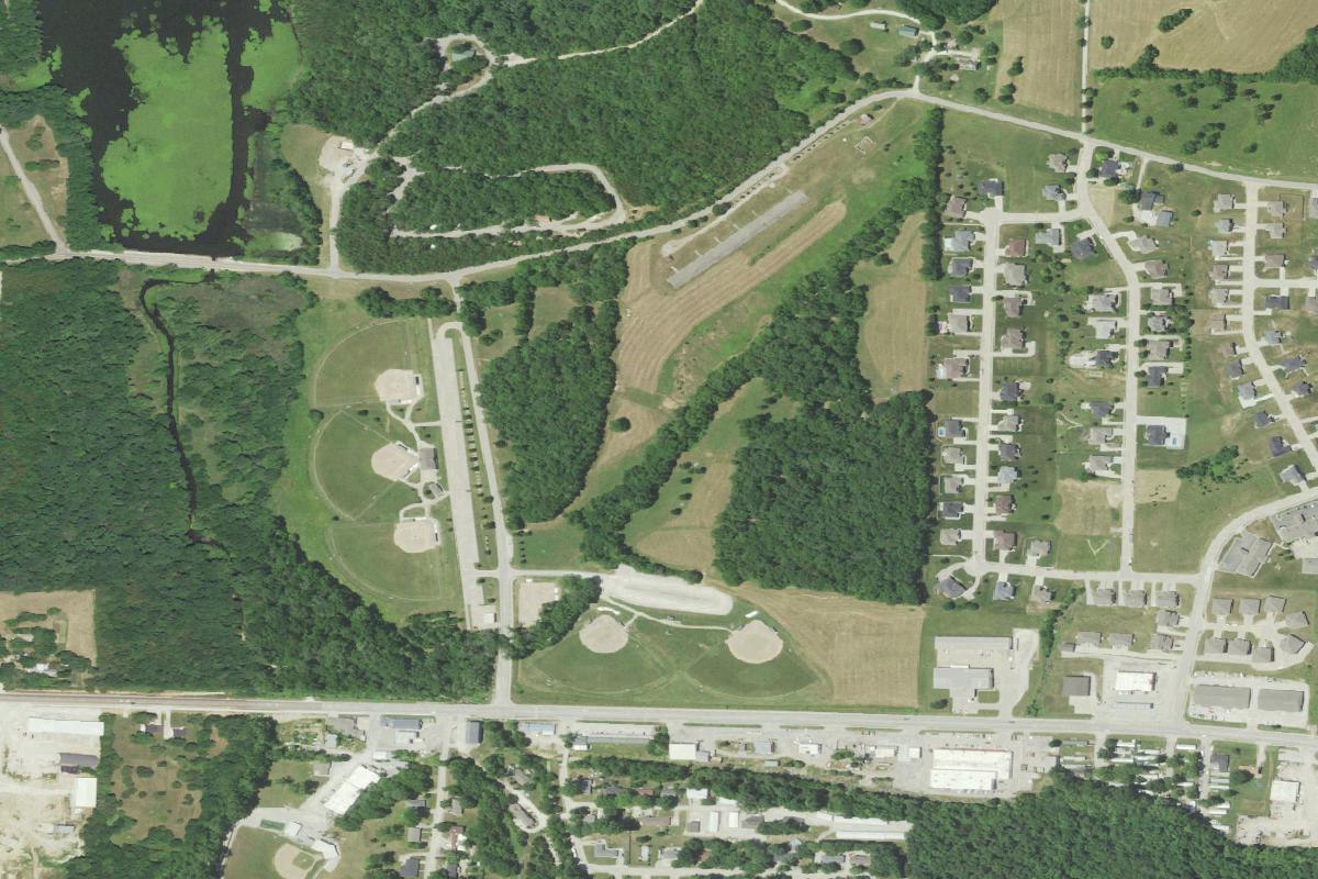 Aerial view of Joseph C. Miller Disc Golf Course