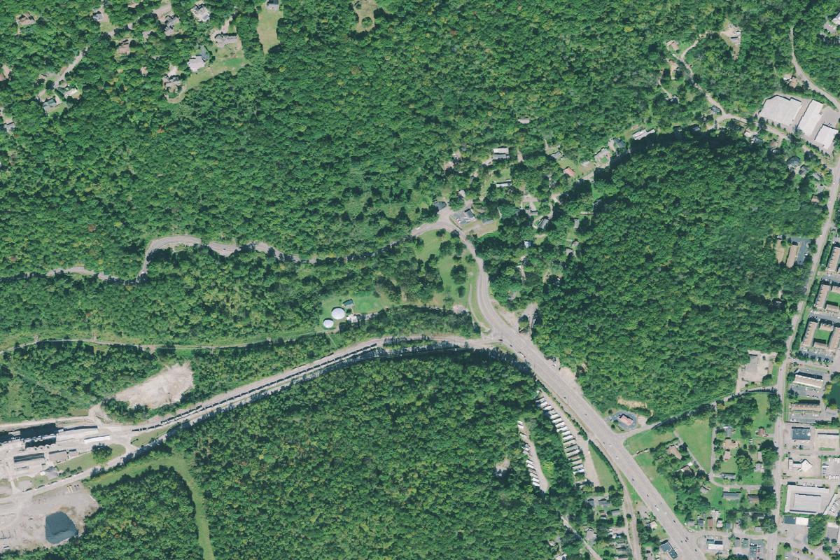 Aerial view of Portland Park Disc Golf Course