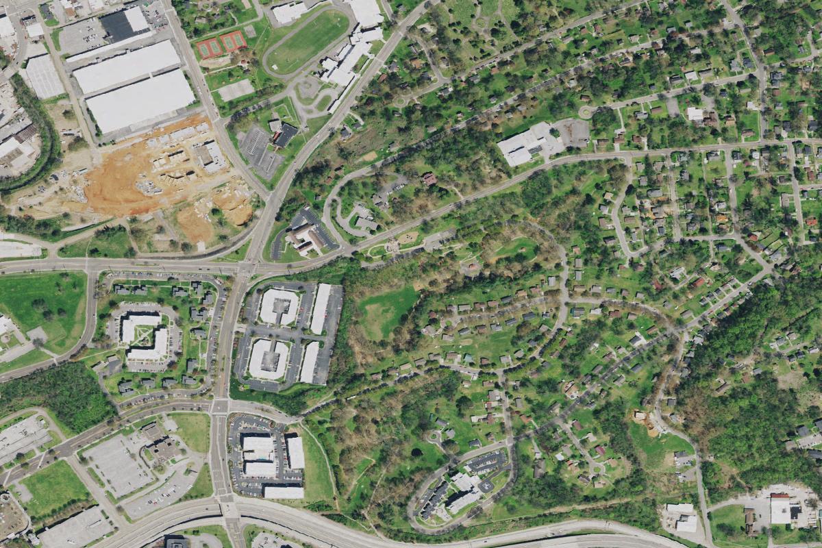 Aerial view of Morningside Park Disc Golf Course