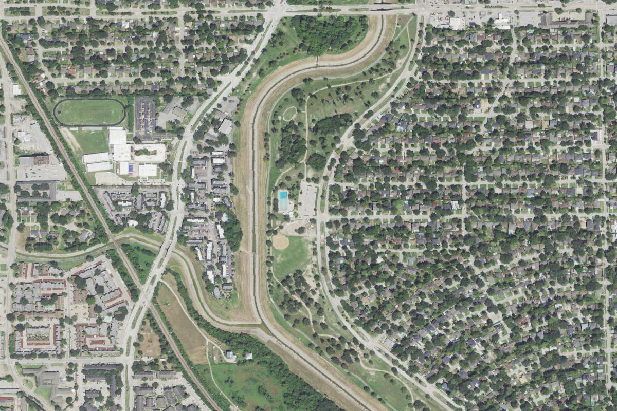 Aerial view of T.C. Jester Park Disc Golf Course