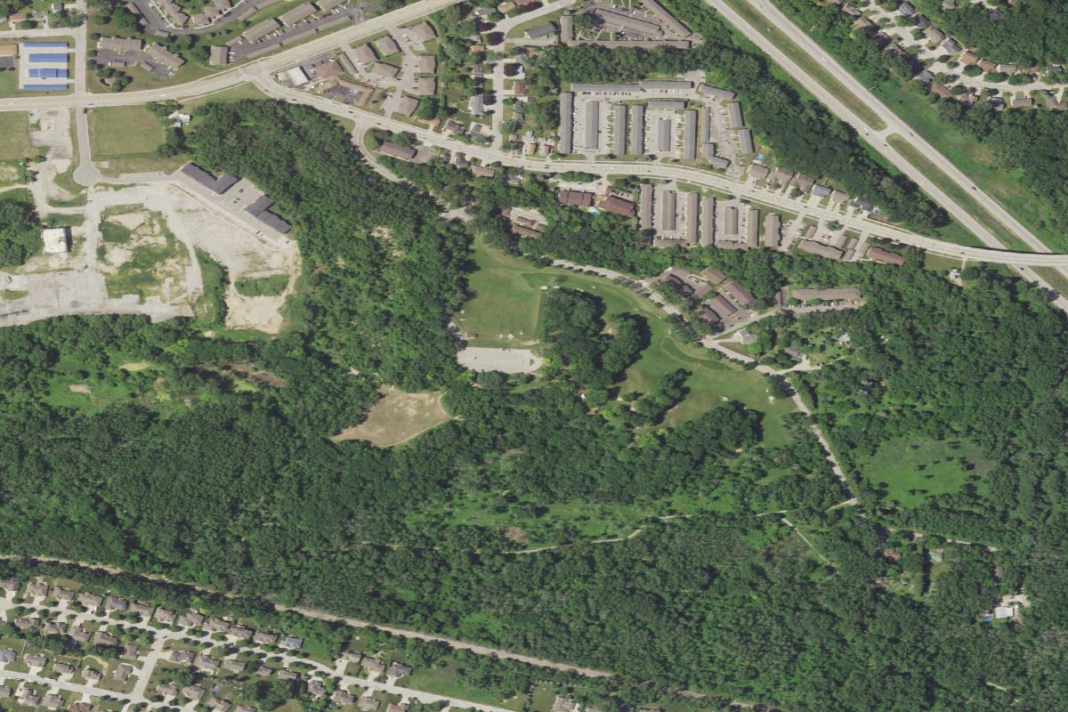 Aerial view of Triangle Sports Area Disc Golf Course